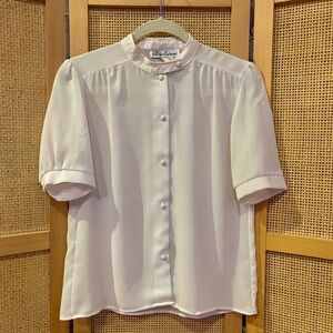 Phillip Lawrence Vintage Sheer White Blouse Size Small